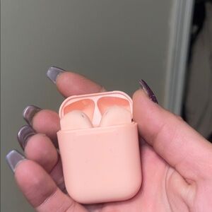 Peach Wireless Earbuds with Case